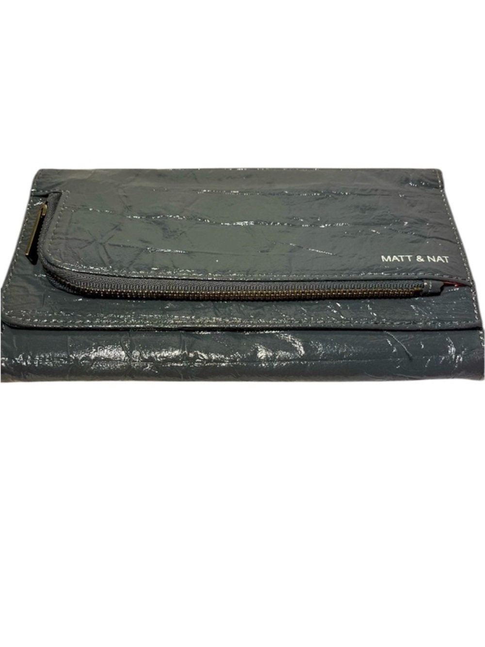 Matt & Nat Charcoal Grey Wallet. Many pockets. Card slots. Zippered. Snap!